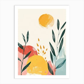 Celestial Verses In Nostalgia Mid Century Style Art Print