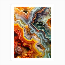 colorful agate slice 1 Art Print