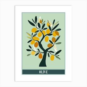 Olive Tree Flat Illustration 2 Poster Art Print