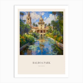 Balboa Park San Diego 4 Vintage Cezanne Inspired Poster Art Print