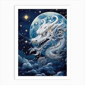 Dragon Elements Merged Illustration 3 Art Print