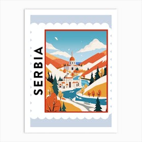 Serbia 3 Travel Stamp Poster Art Print