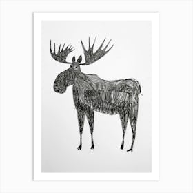 B&W Moose Art Print