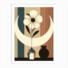 Flower In Vase In Boho Art Art Print