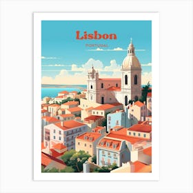 Lisbon Portugal Town Travel Art Art Print