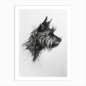Australian Terrier Line Sketch 1 Art Print