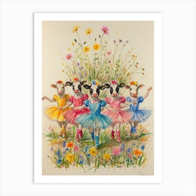 Ballerina Cows Art Print