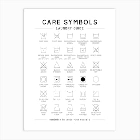 Laundry Care Symbols Guide Art Print