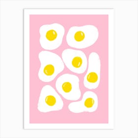 Fried Eggs Pink Art Print