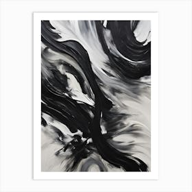 Abstract Black And White Painting 1 Póster