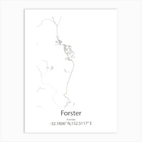 Forster,Australia Minimalist Map Art Print