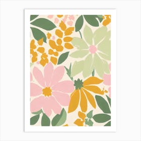 Laurel Pastel Floral 5 Flower Art Print