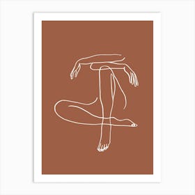 Sitting Legs Arms Crossed Terracotta Art Print