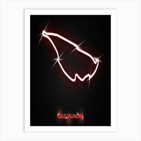 Circuit Gilles Villeneuve Canada F1 Track neon Art Print