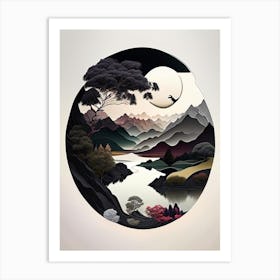 Landscapes 5, Yin and Yang Illustration Art Print