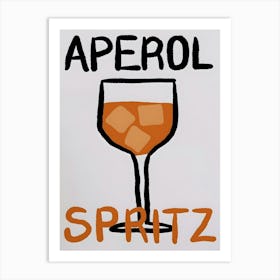 Aperol Spritz Cocktail Kitchen Art Print