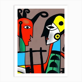 Two People Playing A Musical Instrument Art Print