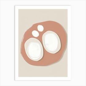 Two Eggs On A Beige Background Art Print