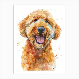 Golden Retriever Watercolor Painting Art Print