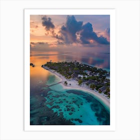 Sunset At Maldives Art Print