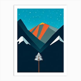 Saalbach Hinterglemm, Austria Modern Illustration Skiing Poster Art Print