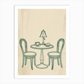 Table And Chairs Vector 1 Art Print