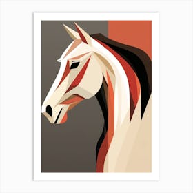 Horse Minimalist Abstract 3 Art Print