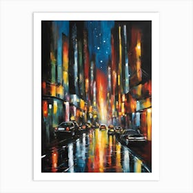 Night In New York City Poster