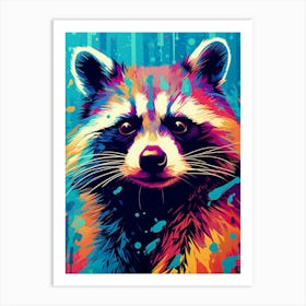 Raccoon Colourful 2 Art Print