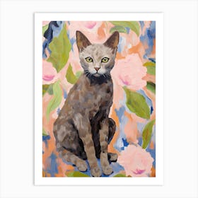 A Devon Rex Cat Painting, Impressionist Painting 3 Art Print