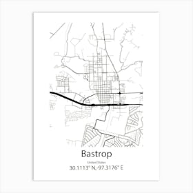 Bastrop,United States Minimalist Map 1 Art Print