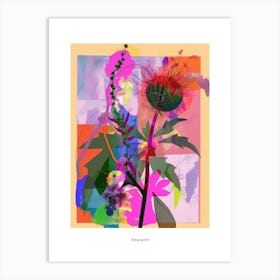 Amaranth 3 Neon Flower Collage Poster Art Print