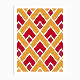 Red And Yellow Geometric Pattern Art Print