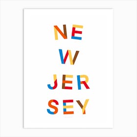 New Jersey State Flag Colours Art Print