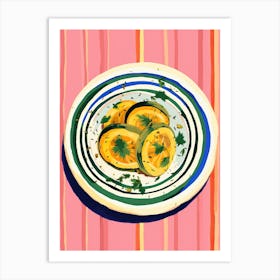 A Plate Of Pumpkins, Autumn Food Illustration Top View 41 Art Print