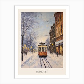 Vintage Winter Painting Poster Frankfurt Germany 1 Art Print