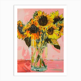 Sunflowers In A Vase 17 Art Print