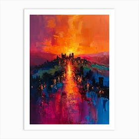 Sunset In London Art Print