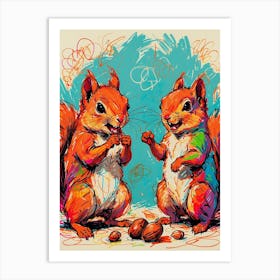 Two Squirrels Art Print