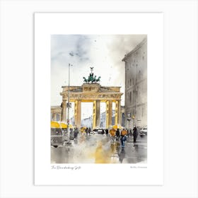 The Brandenburg Gate, Berlin 1 Watercolour Travel Poster Art Print