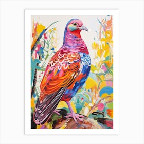 Colourful Bird Painting Grouse 1 Art Print