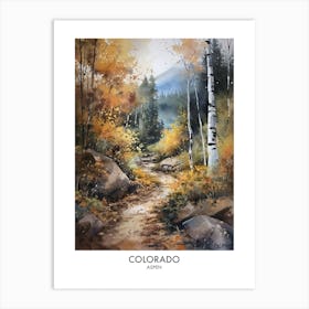 Aspen Colorado 3 Watercolor Travel Poster Art Print