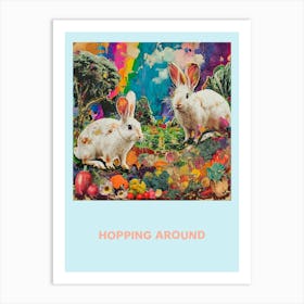 Hopping Around Bunnies In Vegetables Poster 3 Art Print