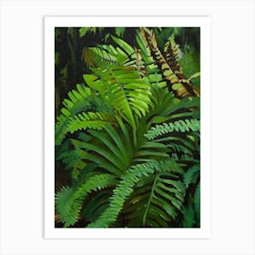 Crested Wood Fern Cézanne Style Art Print