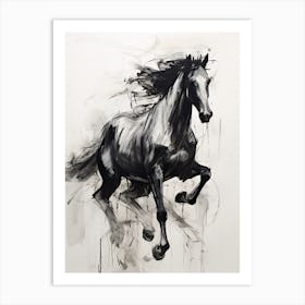Horse Painting In The Style Of Abstract Expressionist 4 Art Print