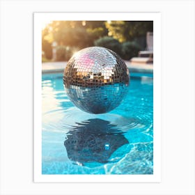 Disco Ball In The Pool Art Print