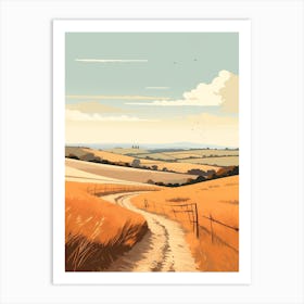 The North Downs Way England 3 Hiking Trail Landscape Art Print