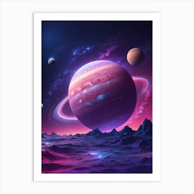 Planets In Space Print Art Print