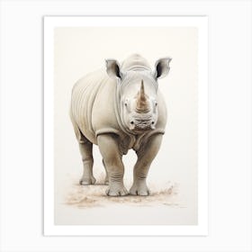 Simple Rhino Portrait 3 Art Print