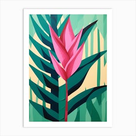 Cut Out Style Flower Art Heliconia 2 Art Print